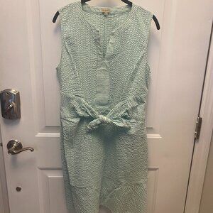 Cremieux Green and White Stripe Seersucker Dress